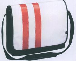 Brašna na notebook Bag it III - bílá - červené pruhy